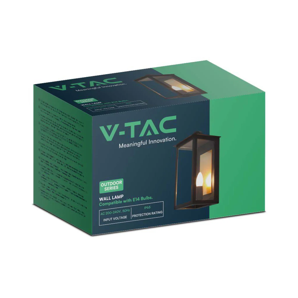 Lanterna LED da Muro IP65 con Attacco E14 Nero Esterno V-TAC - Image 7