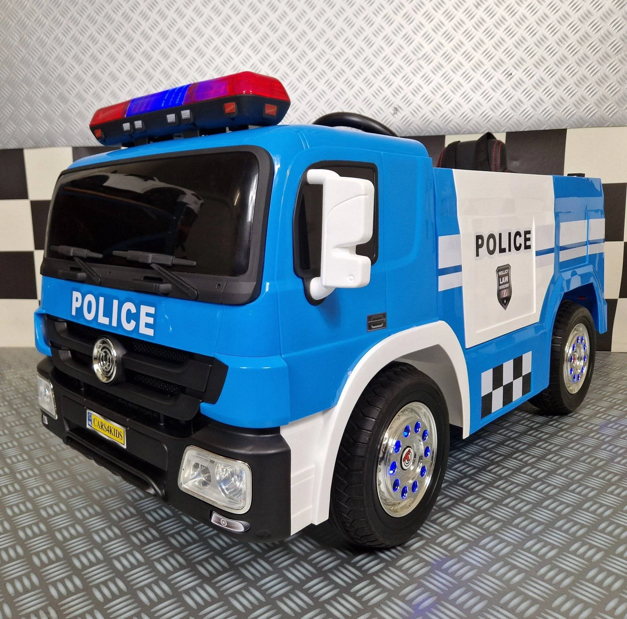Camion della Polizia Elettrico 12 V con Telecomando – Blu - Image 2