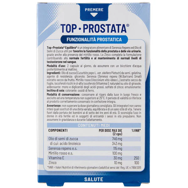 EQUILIBRA INTEGRATORE TOP PROSTATA FUNZIONALITA PROSTATICA 40 CP - Image 2