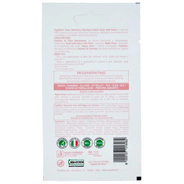 EQUILIBRA ROSA IALURONICA MASCHERA PATCH OCCHI ANTI FATICA - Image 2