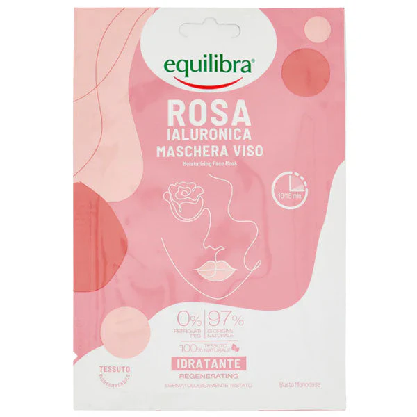 EQUILIBRA ROSA IALURONICA MASCHERA VISO IN TESSUTO 1 PZ