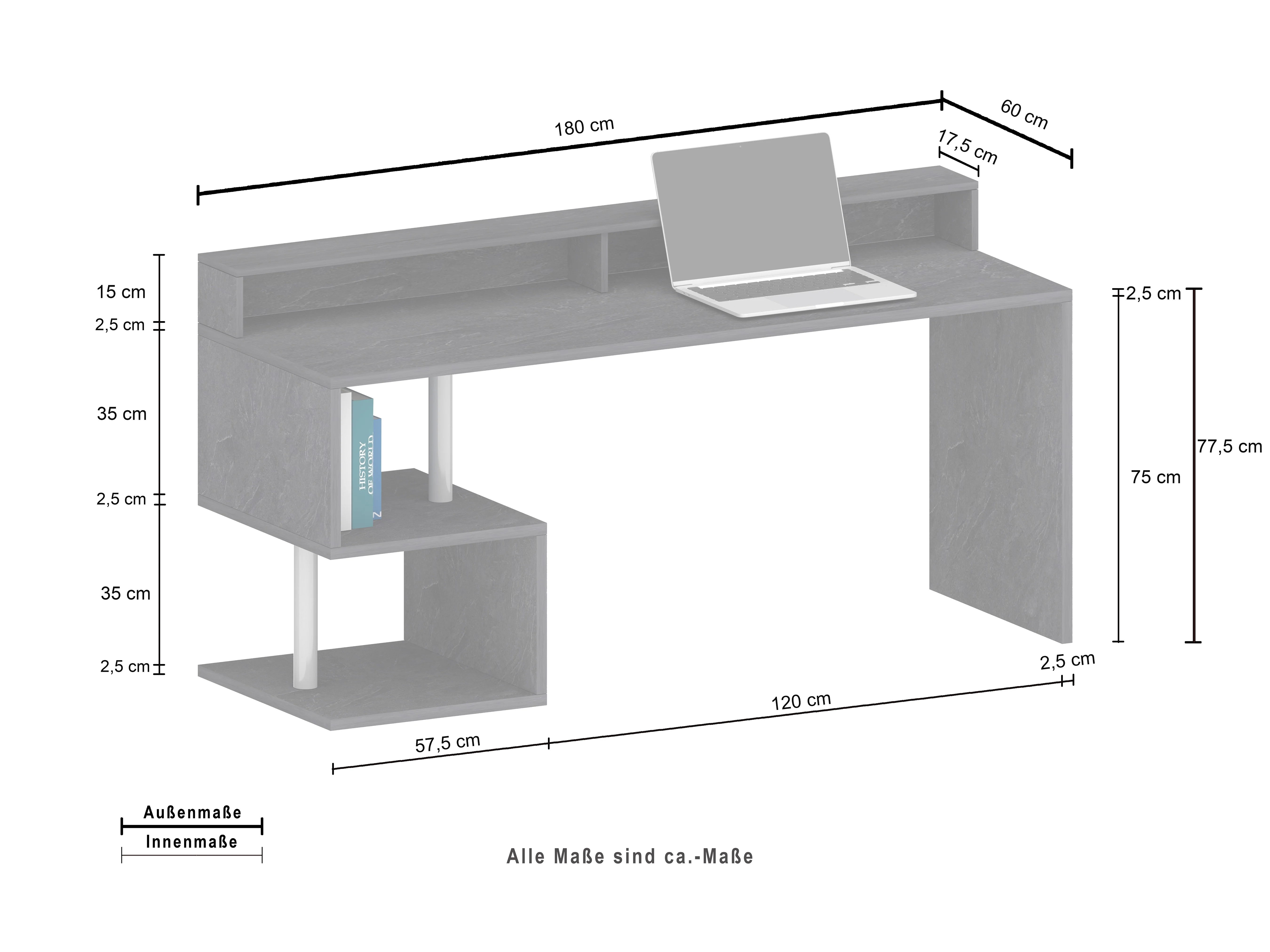 Scrivania Esse 180 con sopralzo: stile e funzionalità in un unico design innovativo - Image 12