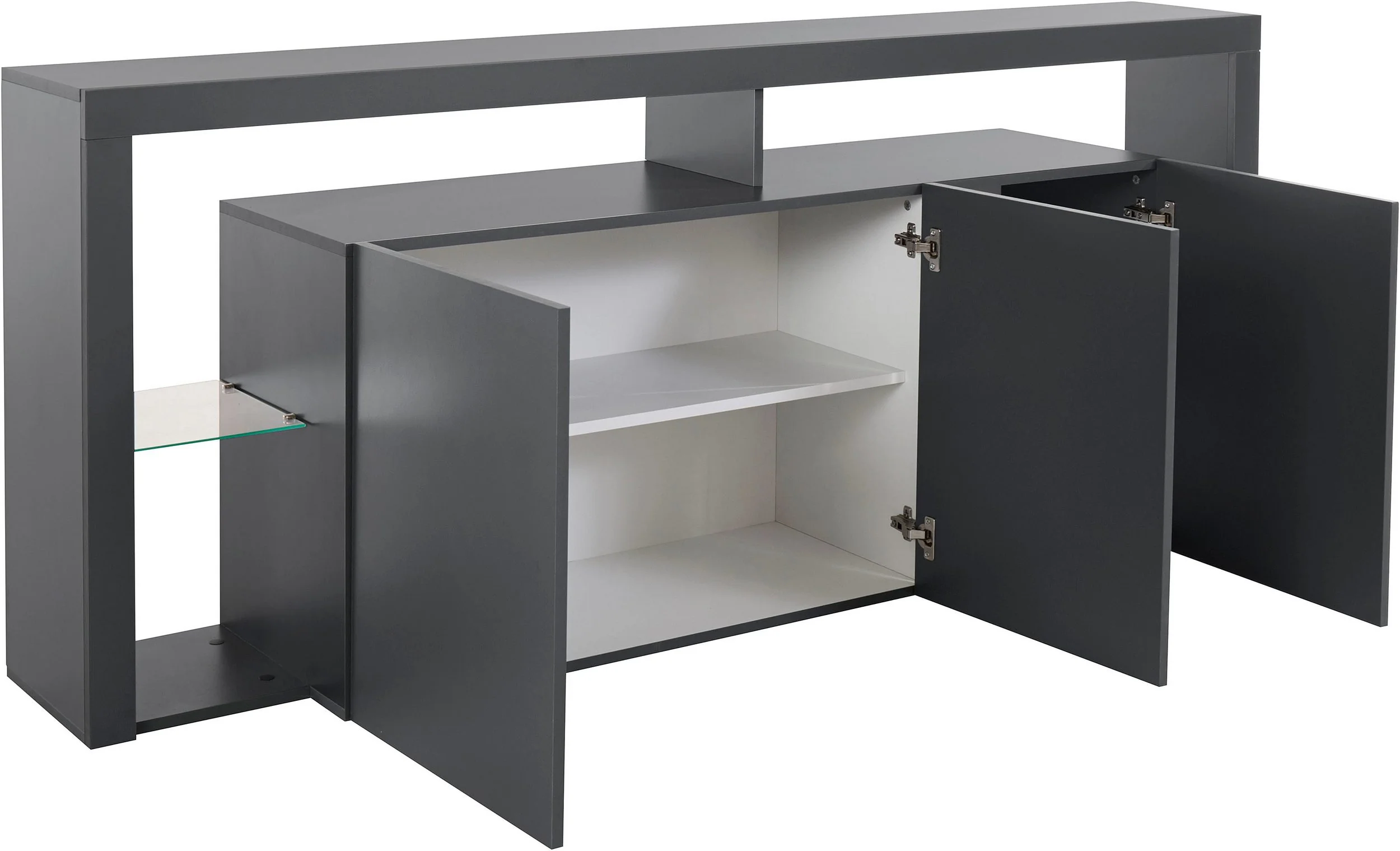 Credenza Essential 3 Ante 200 cm, Ripiani in Vetro, Made in Italy - Image 3