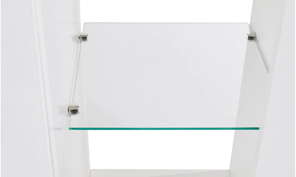Credenza ESSENTIAL 4 Ante 220 cm - Mobile Moderno con Ripiani in Vetro e Spazi Capienti