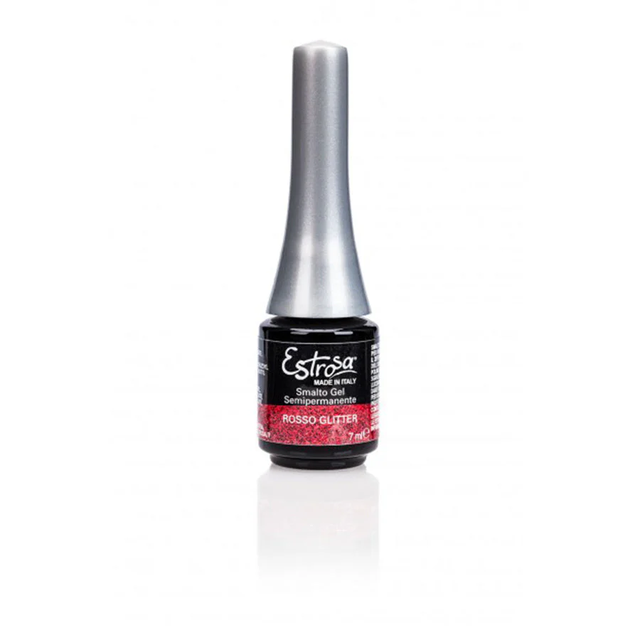 ESTROSA SMALTO GEL SEMIPERMANENTE ROSSO GLITTER 7502 7 ML
