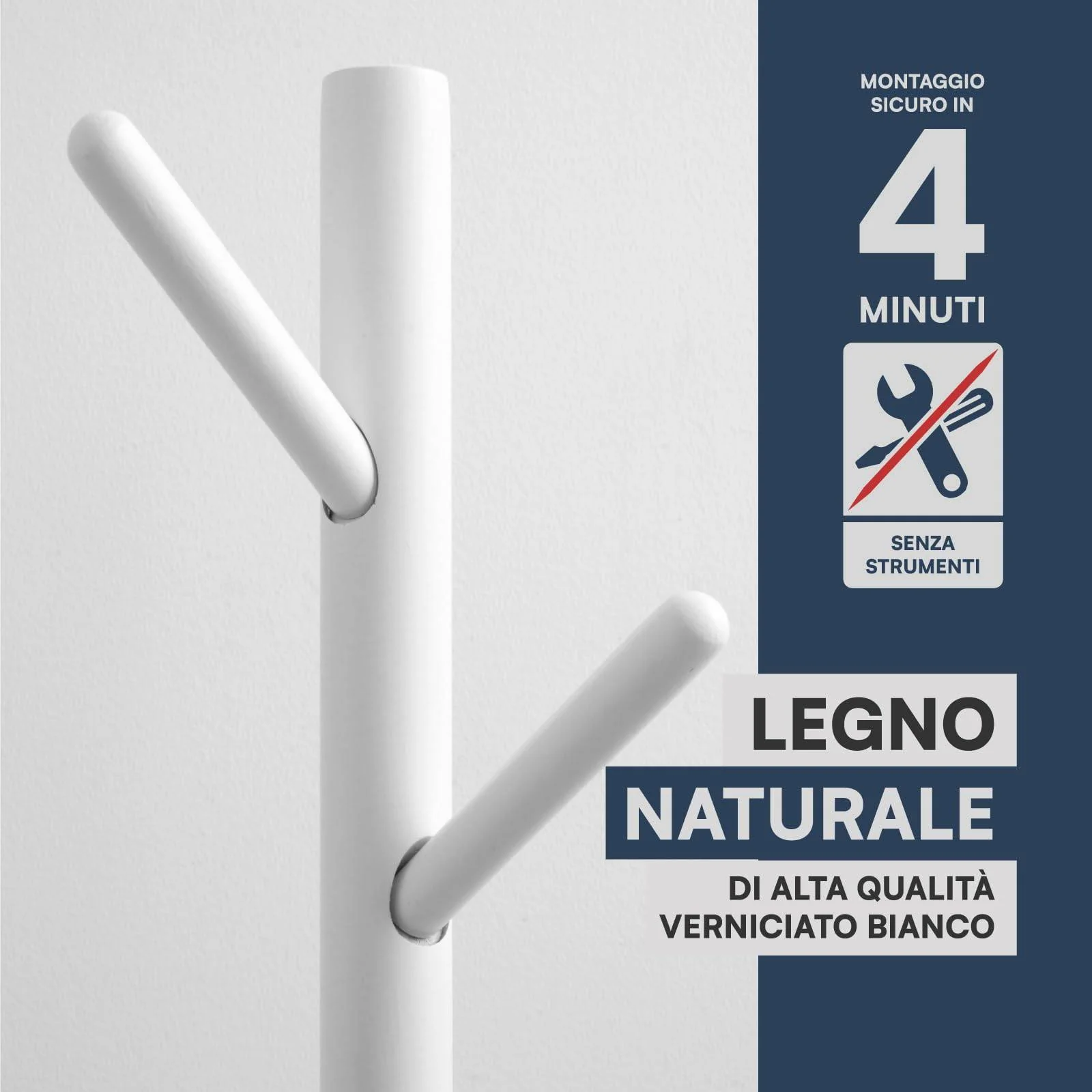 Appendiabiti in legno naturale, 8 ganci, modulare, 174 cm - Image 10