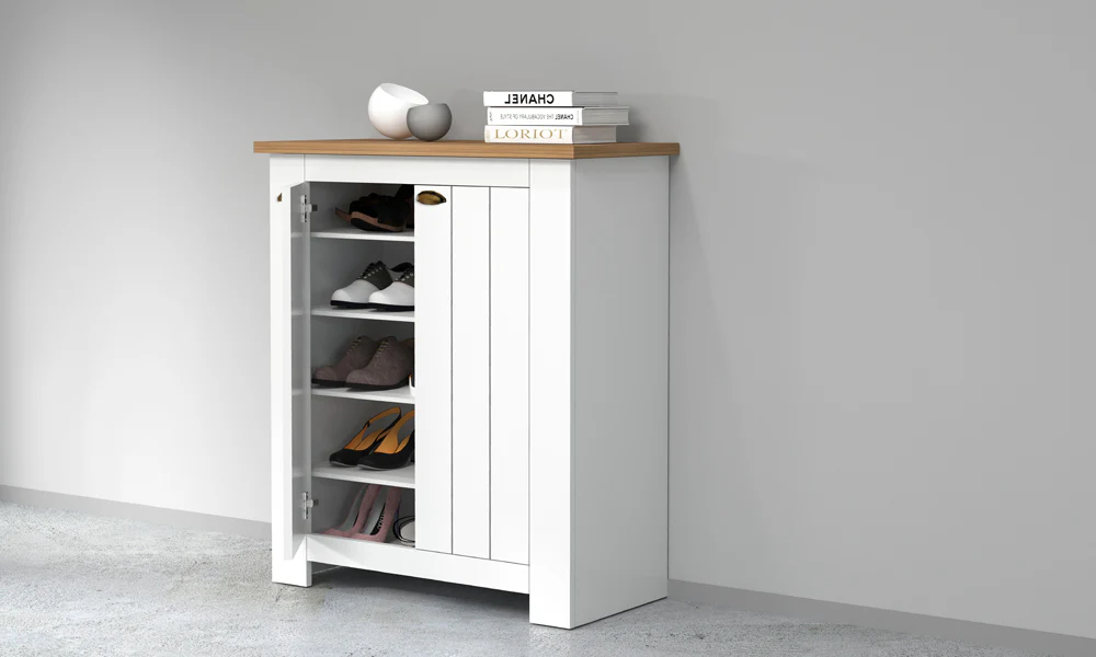 Scarpiera FIGO 2 Ante Battenti - Bianco Rovere Wotan, Elegante e Capiente - Image 2