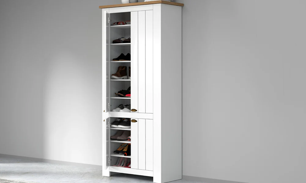 Armadio Scarpiera FIGO 4 Ante Battenti - Mobile Country per 40 Paia di Scarpe - Image 3