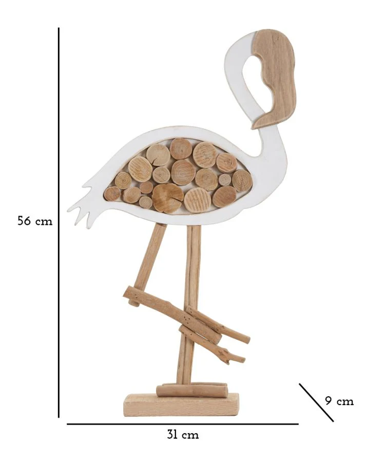 Scultura Fenicottero Eleganza Naturale 31x9x56 cm - Image 7