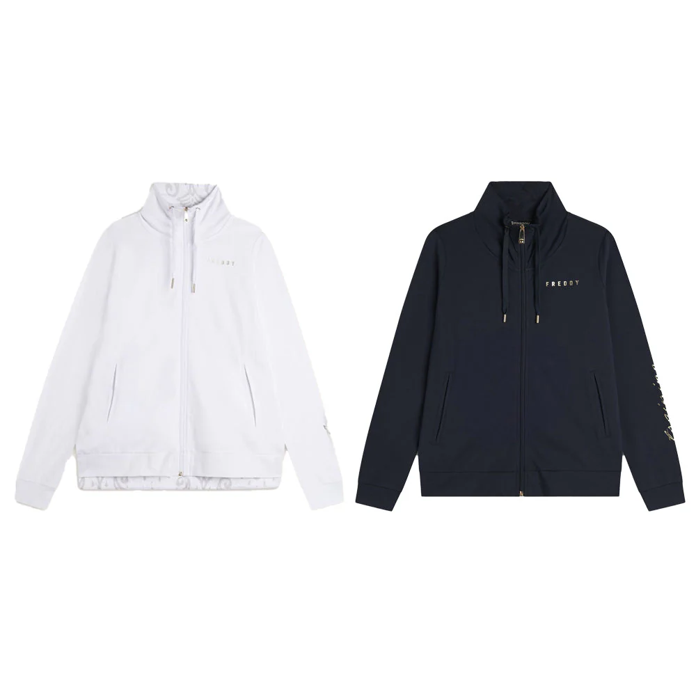 Freddy Felpa Zip e Collo Alto con Dettagli Floreali e Stampa su Manica S25WTRS3