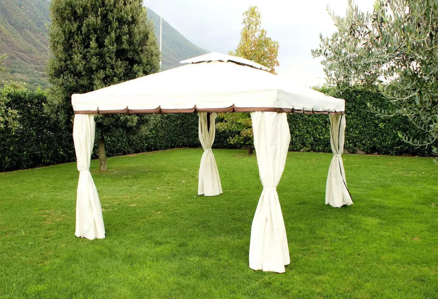 Gazebo Avana Ecrù: 3x3 metri di Eleganza e Funzionalità con Tende e Zanzariere - Image 6