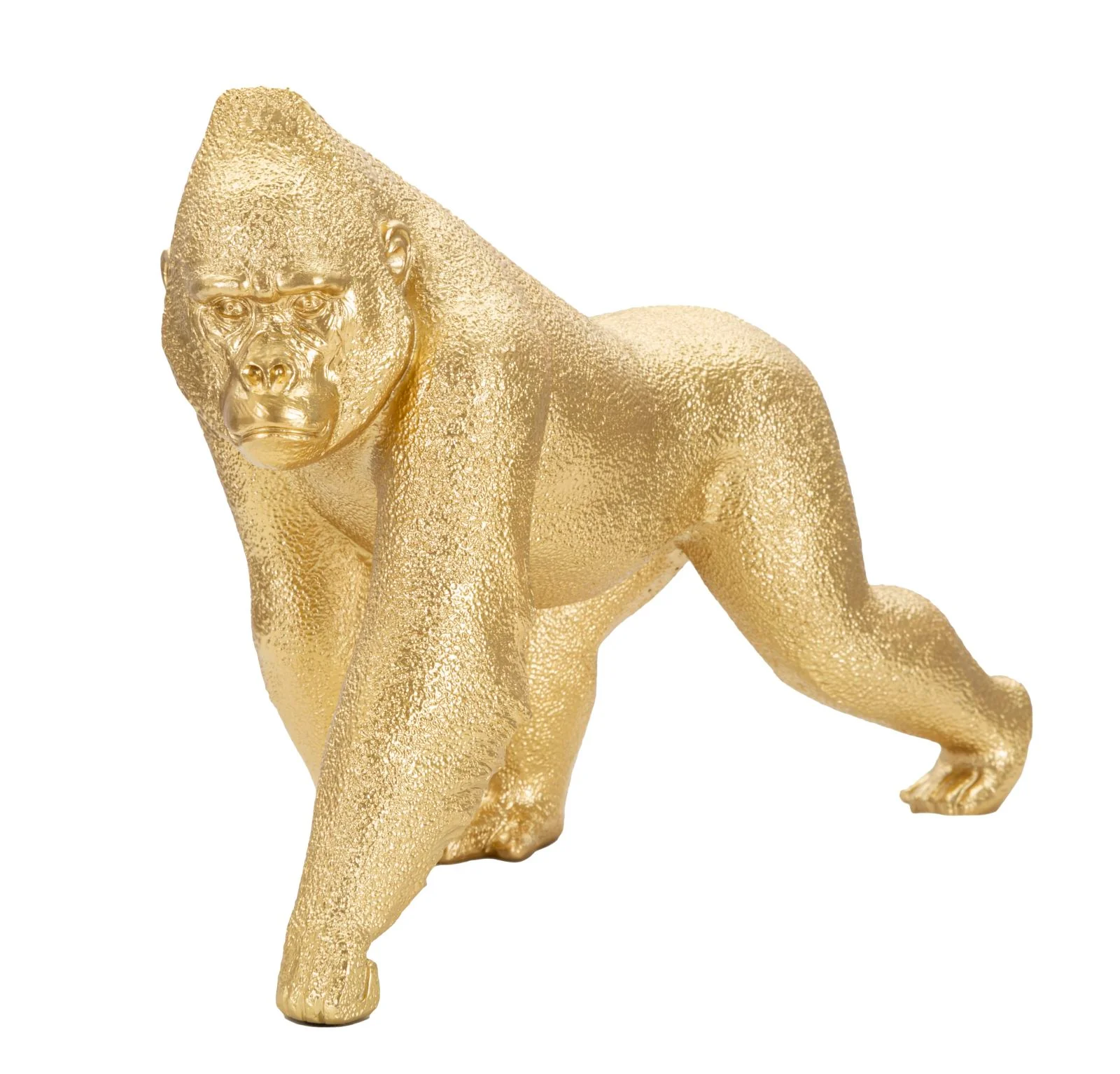Statua Decorativa di Gorilla in Finitura Dorata - 29,7x11,5x21,8 cm - Image 2