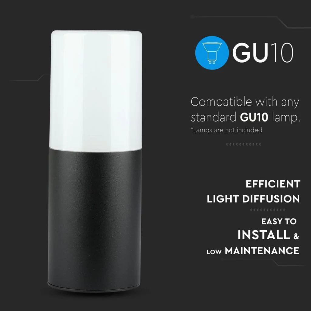 V-TAC Lampada LED da Giardino GU10, H 22cm, Nero Opaco, IP54 - Image 4