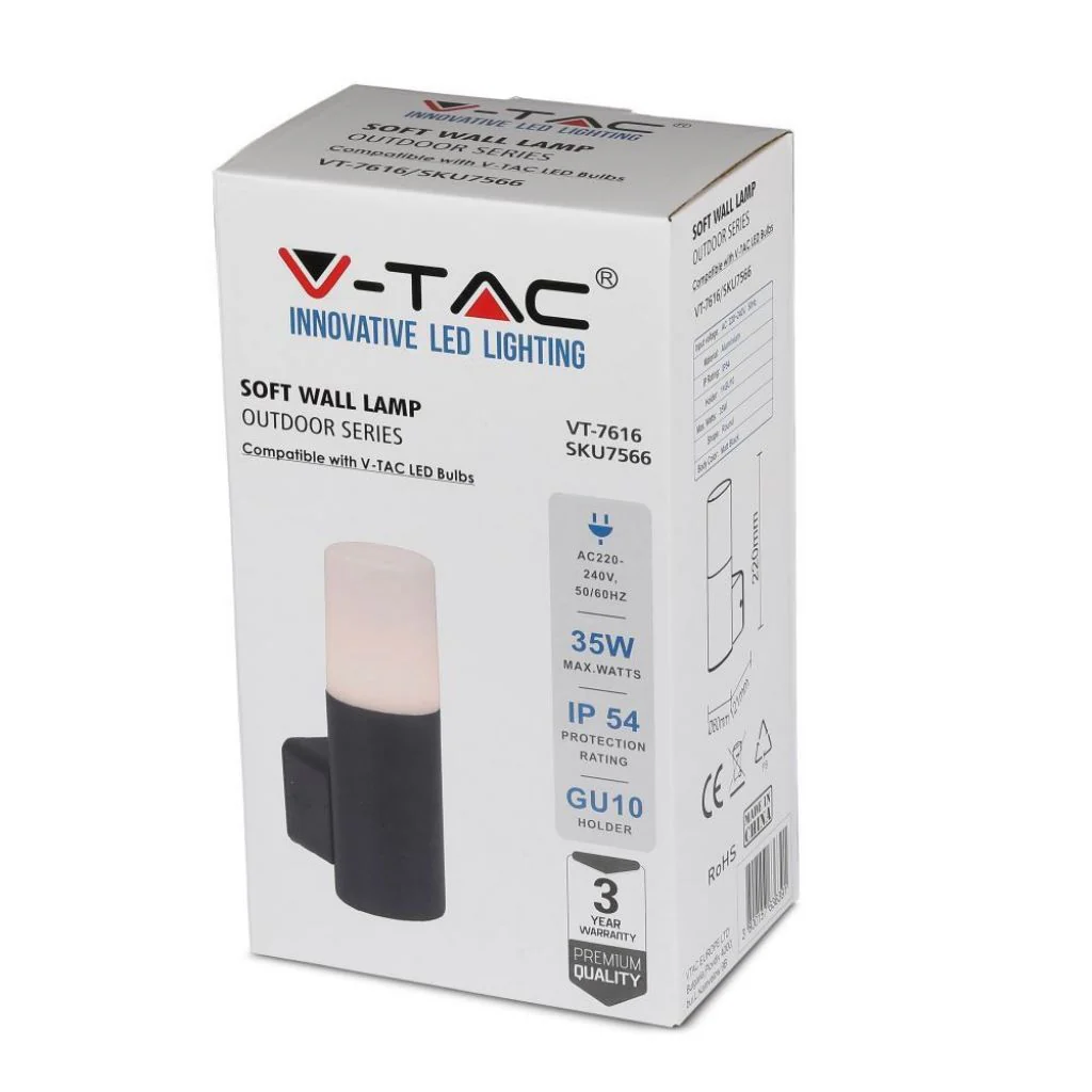 V-TAC Lampada LED da Giardino GU10, H 22cm, Nero Opaco, IP54 - Image 9