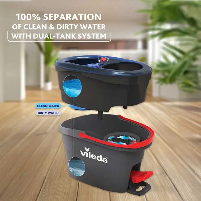 Vileda H2Pro Spin Mop con Secchio a Doppio Serbatoio - Image 2
