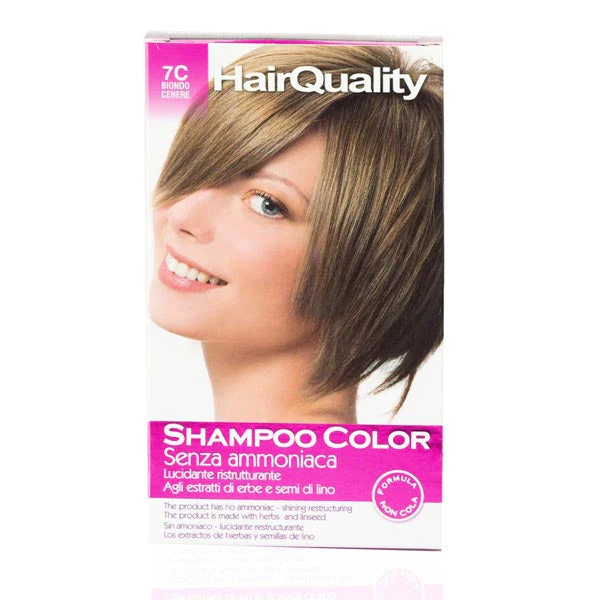 HAIR QUALITY SHAMPOO COLORORANTE CAPELLI BIONDO CENERE 7C