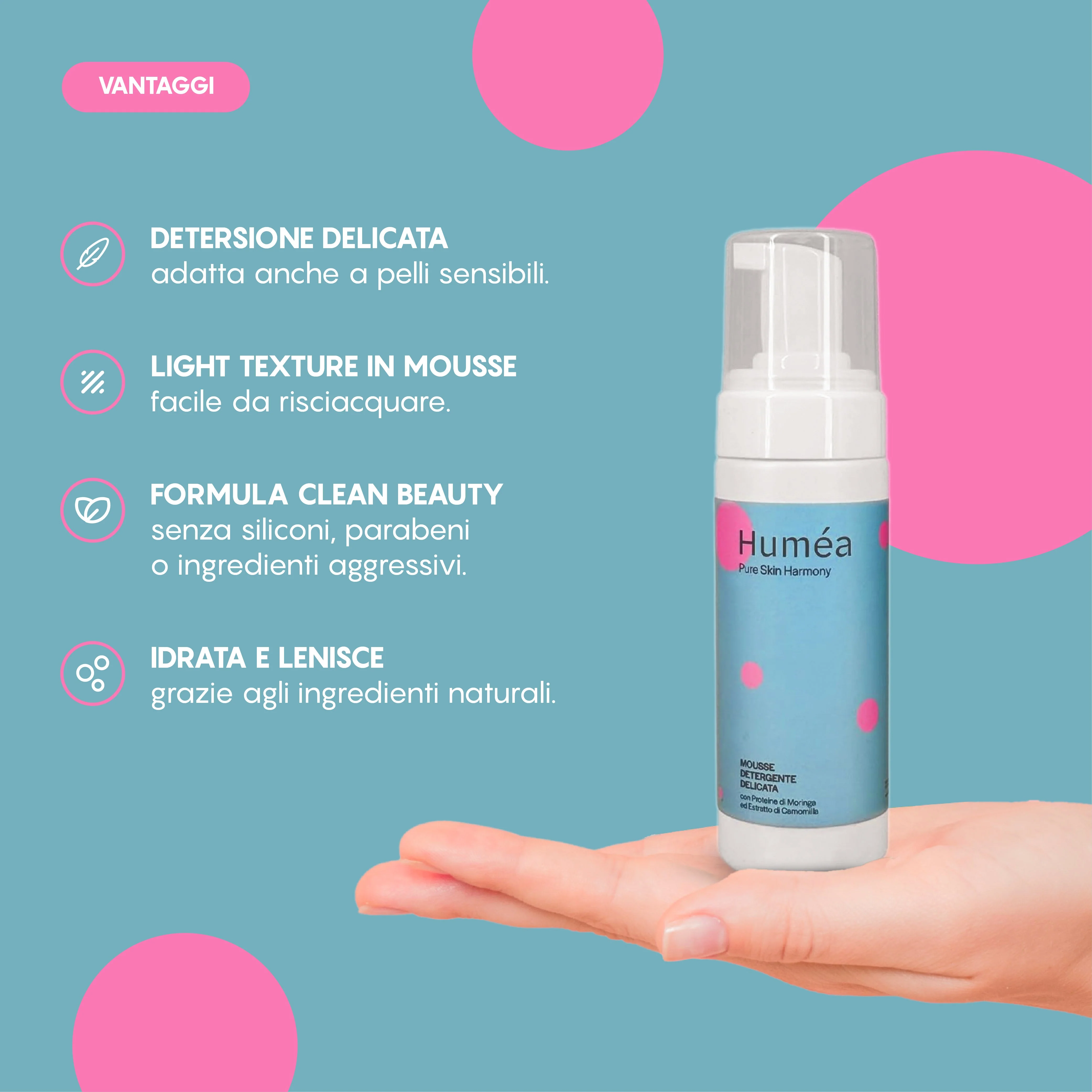 HUMEA MOUSSE DETERGENTEDELICATA 150 ML - Image 4
