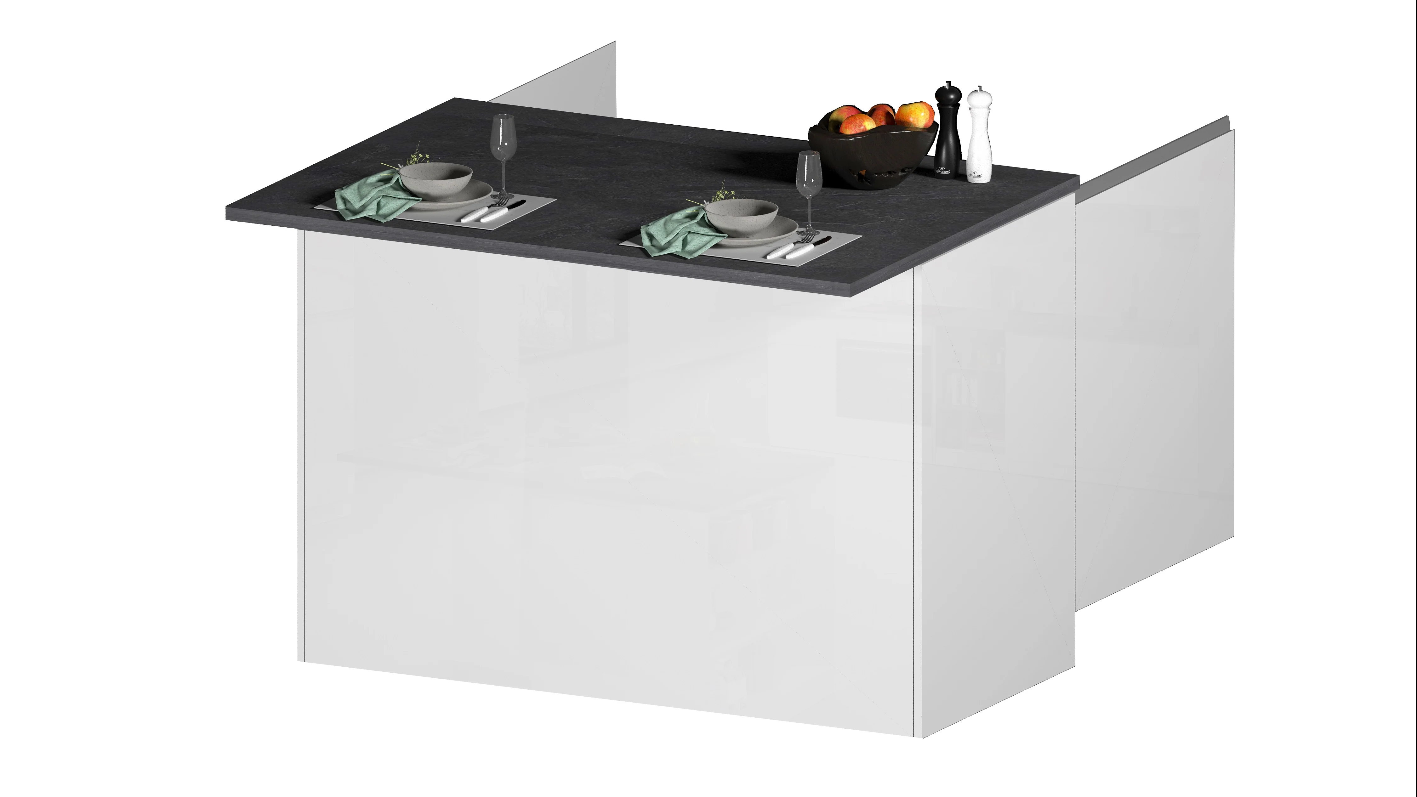 Isola Cucina SOLE 2 Ante – Bianco/Report, 125x90x90 cm, Made in Italy - Image 7