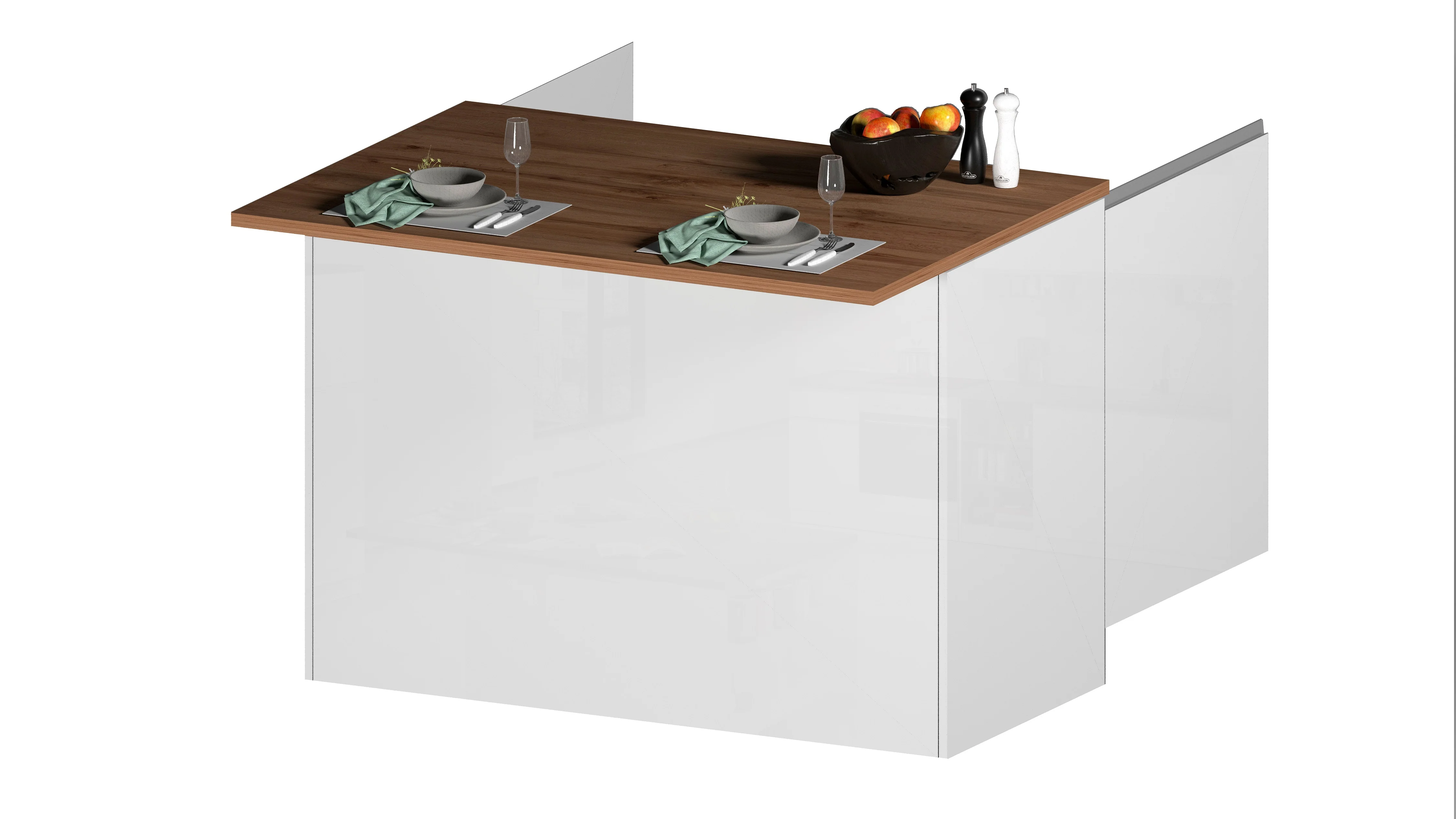 Isola Cucina SOLE 2 Ante – Bianco lucido/Rovere 125x90x90 cm, Made in Italy - Image 6