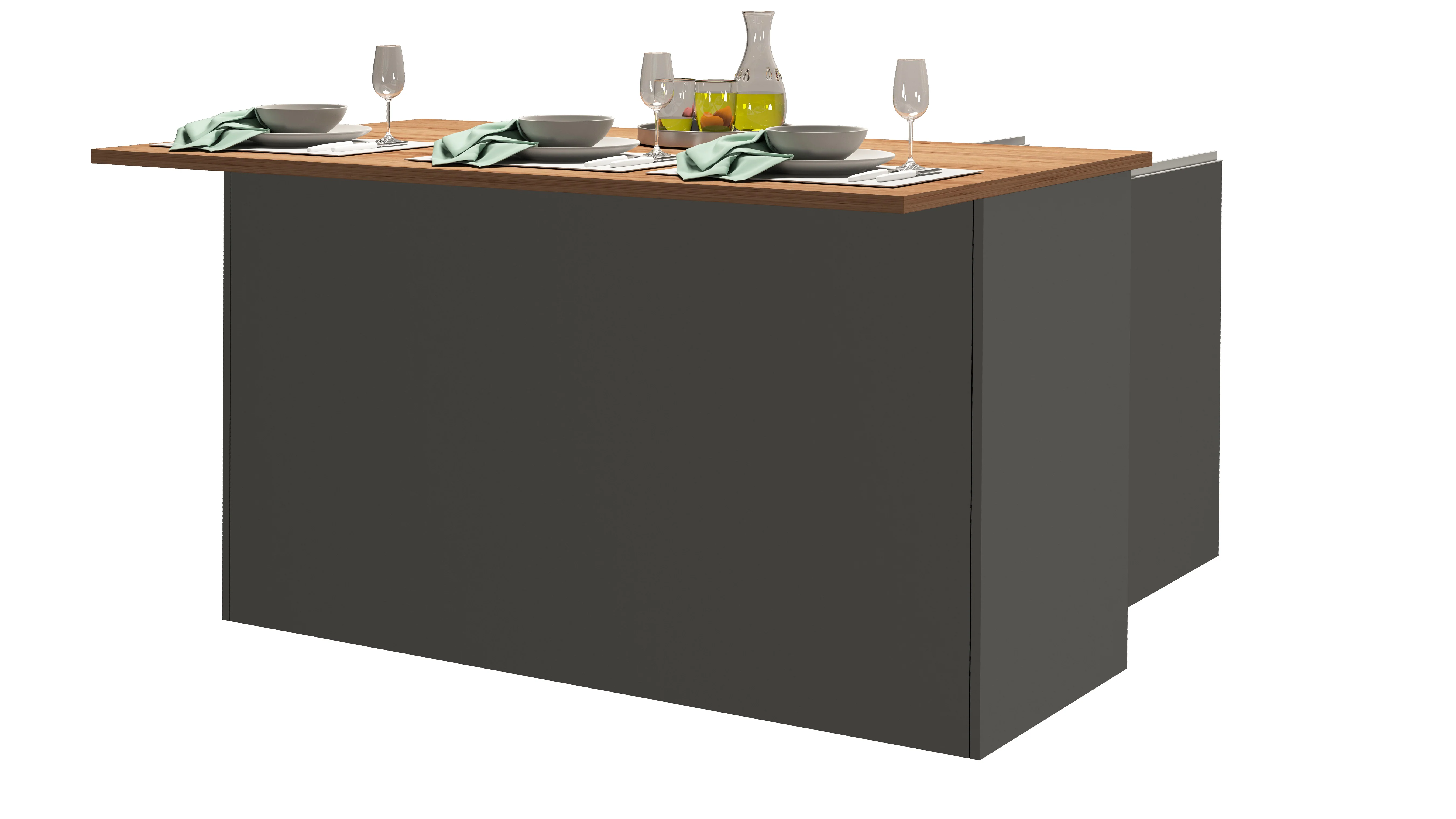 Isola Cucina SOLE 3 Ante – Antracite/Rovere Wotan, 155x90x90 cm, Made in Italy - Image 6