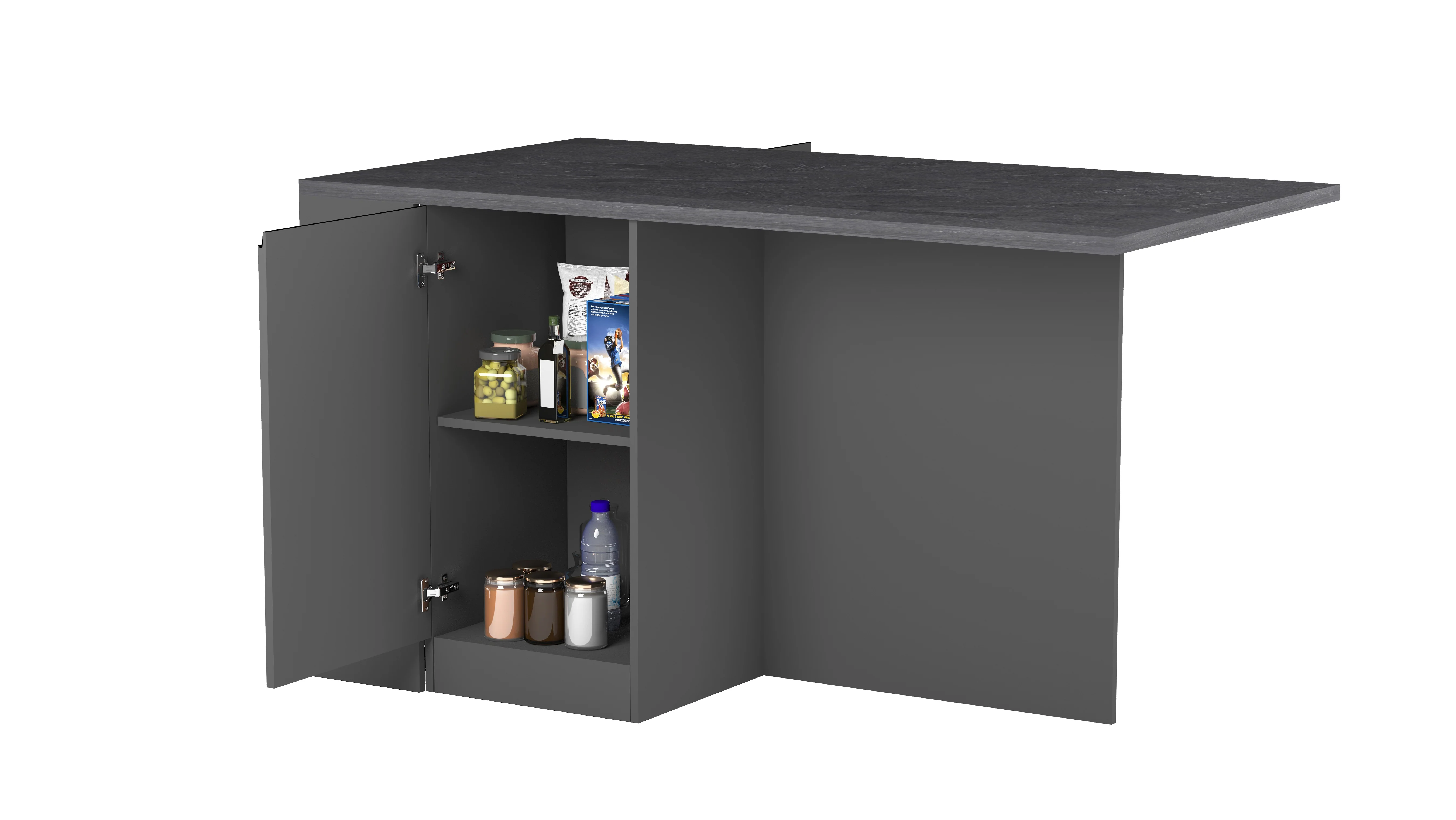 Isola Cucina SOLE 2 Ante – Antracite/Report, 160x90x90 cm, 3 Posti, Made in Italy - Image 6
