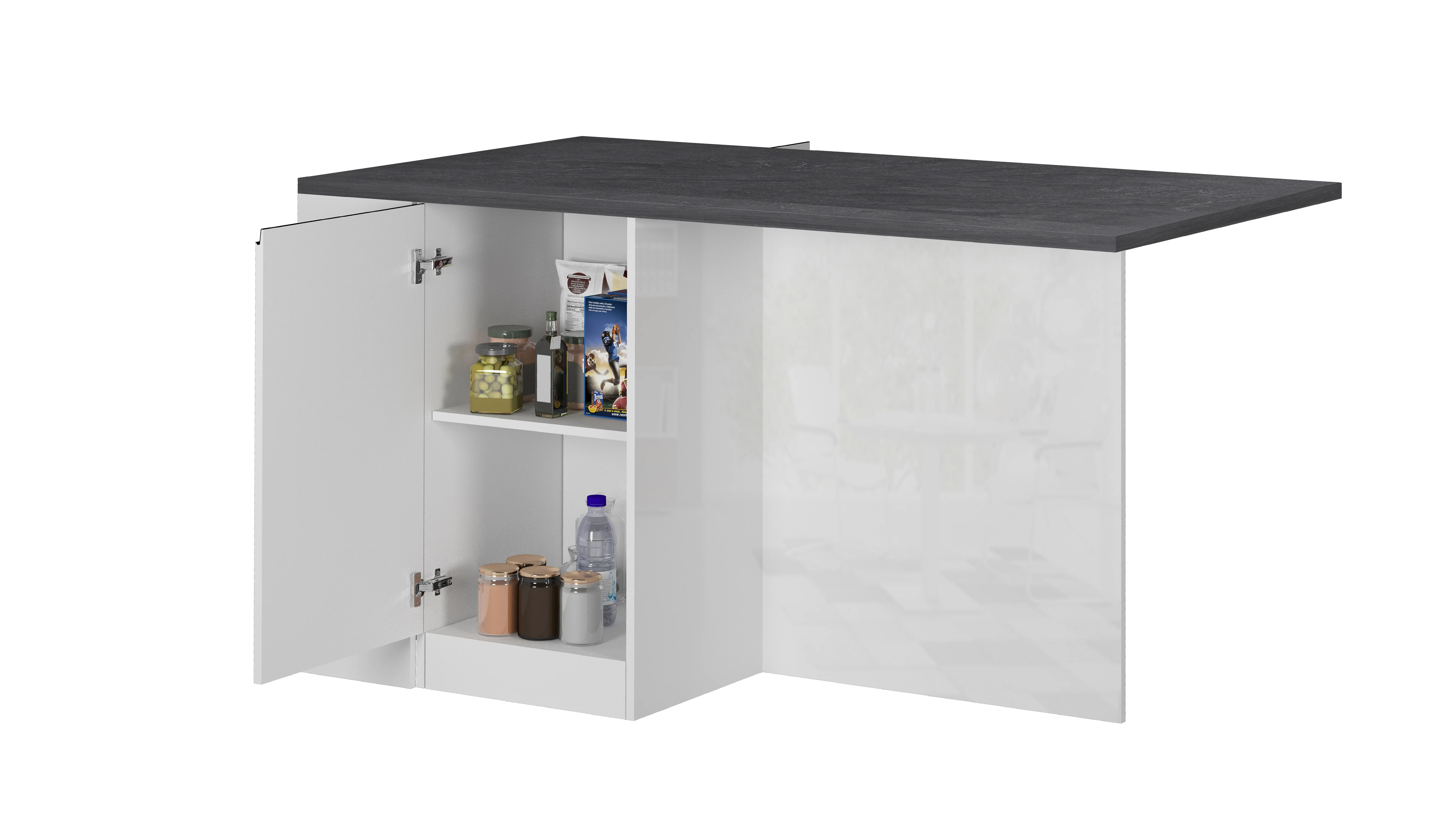 Isola Cucina SOLE 2 Ante – Bianco/Report, 160x90x90 cm, Made in Italy - Image 6