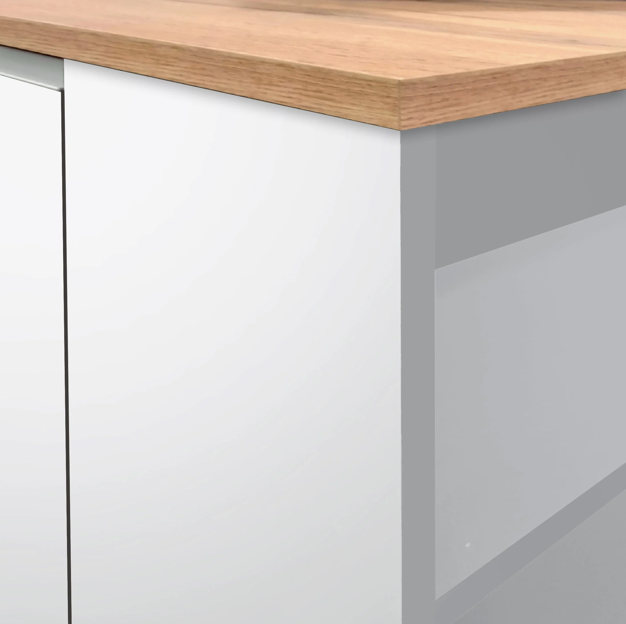 Isola Cucina SOLE 2 Ante – Bianco lucido/Rovere 160x90x90 cm, Made in Italy - Image 3