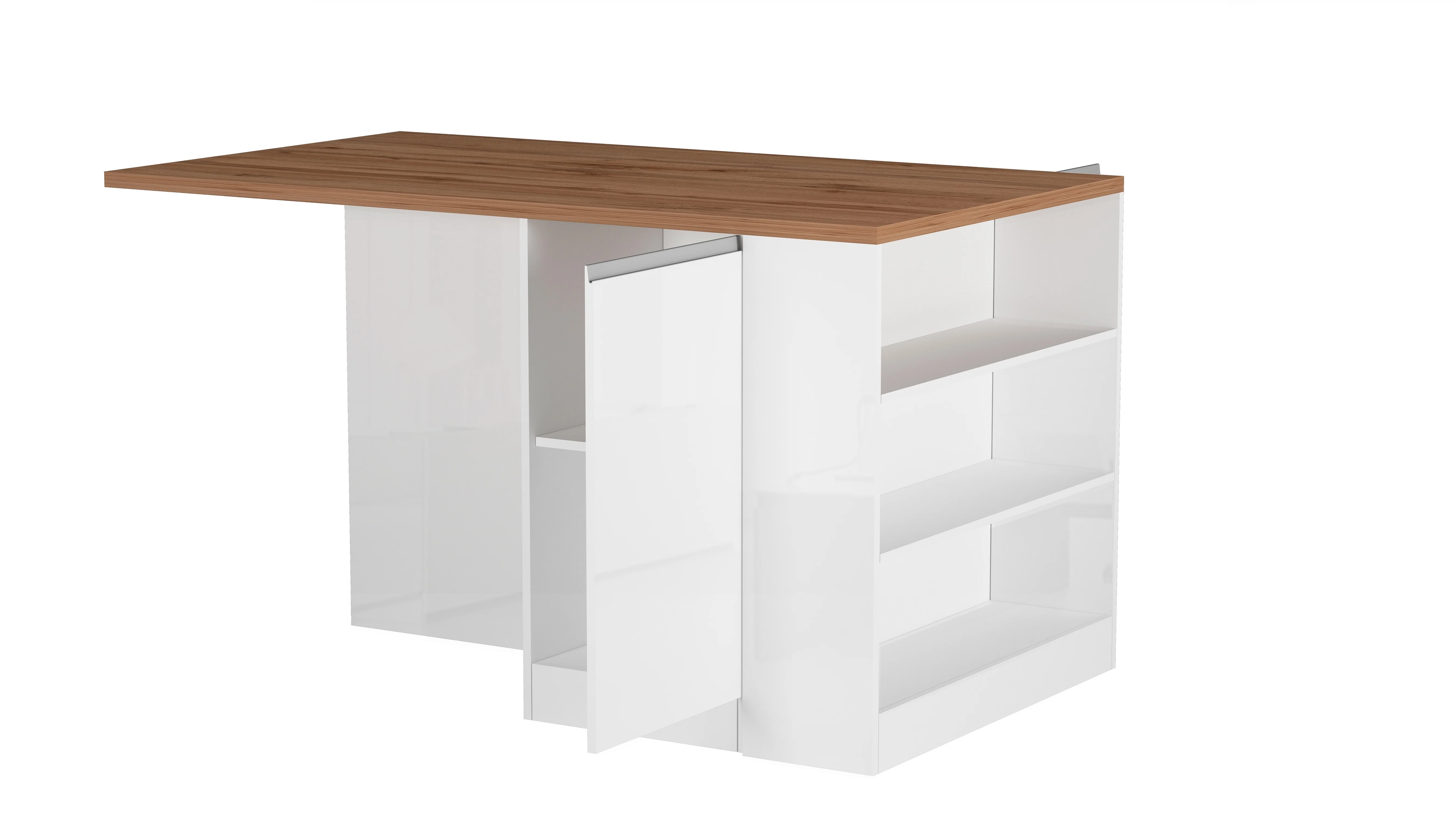 Isola Cucina SOLE 2 Ante – Bianco lucido/Rovere 160x90x90 cm, Made in Italy - Image 7