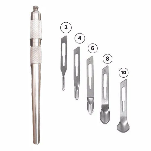 KIT PROFESSIONALE MANICO SGORBIE + LAME 2 PEZZI X 2,4,6,8,10