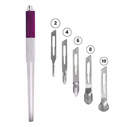 KIT PROFESSIONALE MANICO SGORBIE + LAME 2 PEZZI X 2,4,6,8,10 - Image 2