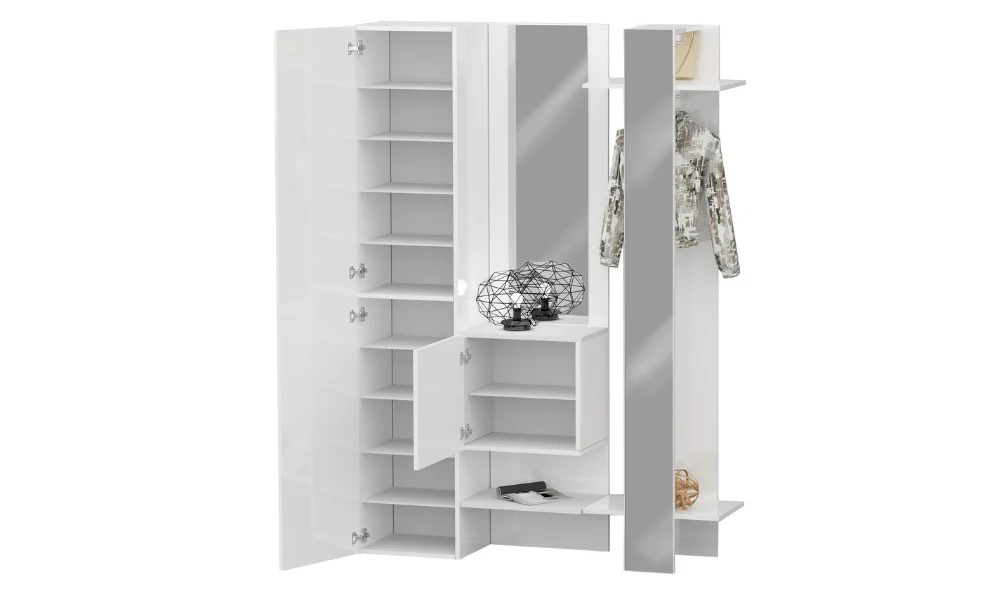 Set ingresso KOMPACT 3 pezzi - 140x35x191 cm, legno riciclato, Made in Italy - Image 4