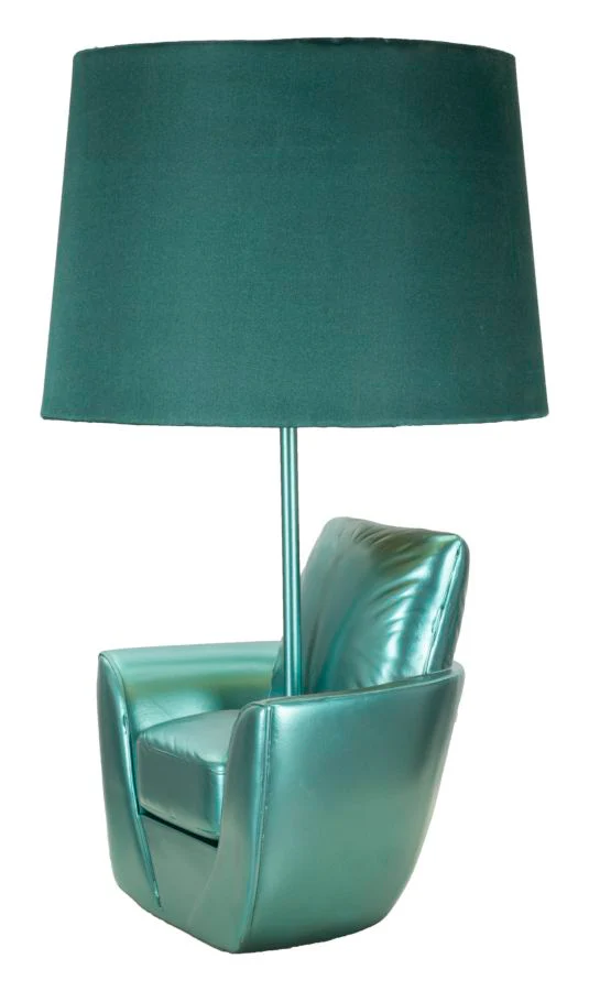 Lampada da Comodino Vintage Turchese Ø 26x43 cm - Image 2