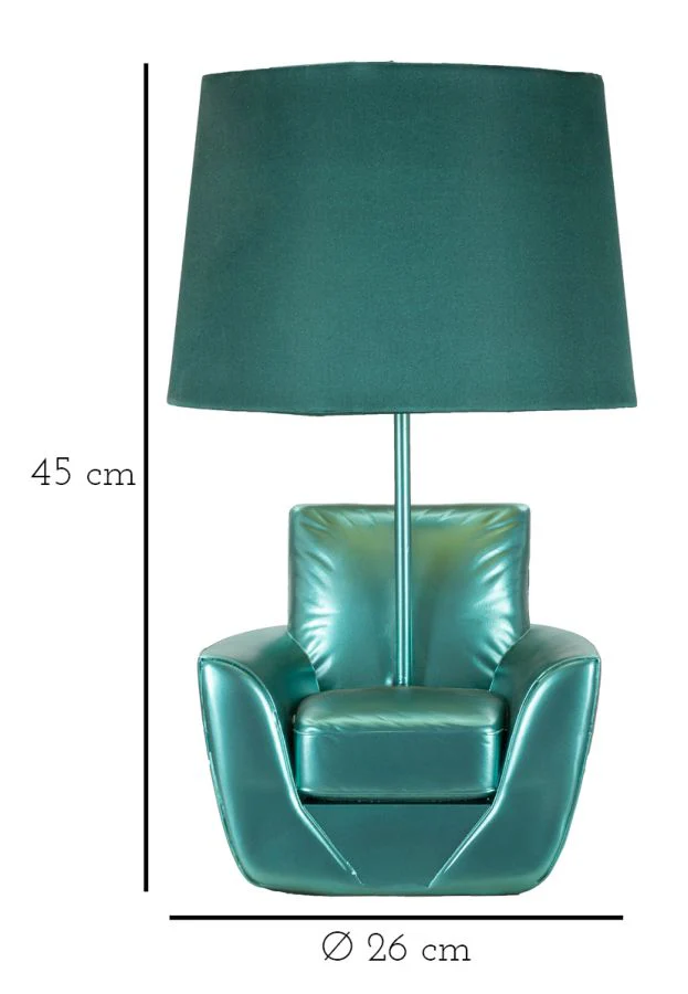 Lampada da Comodino Vintage Turchese Ø 26x43 cm - Image 6