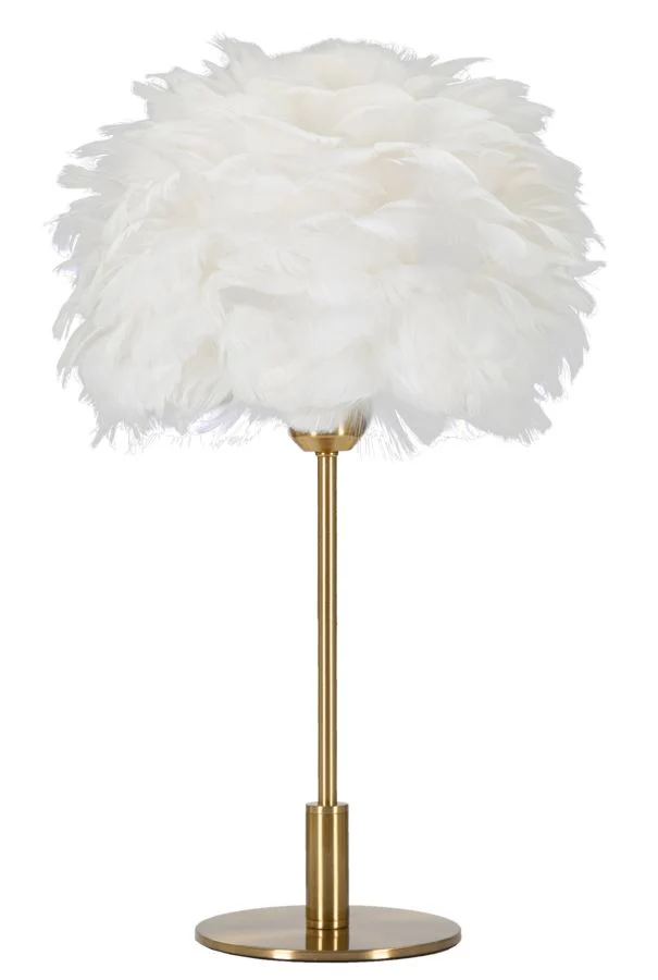 Lampada da Tavolo Elegante con Paralume in Piume Ø 30x50 cm
