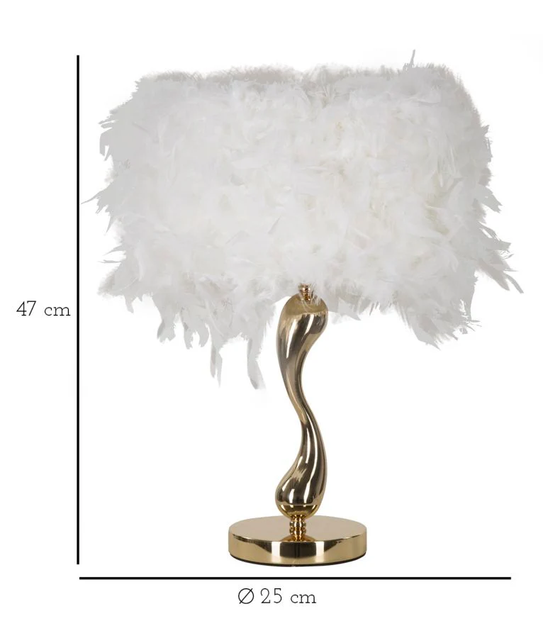 Lampada da Tavolo Elegante Bianca Ø 25x47 cm - Image 6