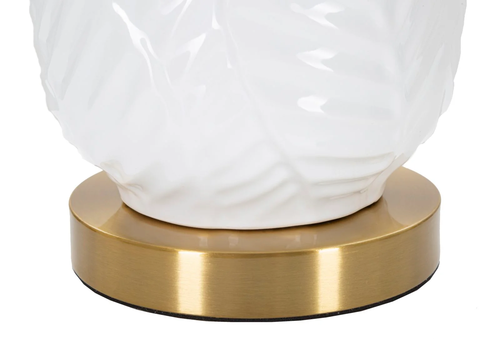 Lampada da tavolo in ceramica elegante con paralume bianco e dorato cm ø 40x70 - Image 4