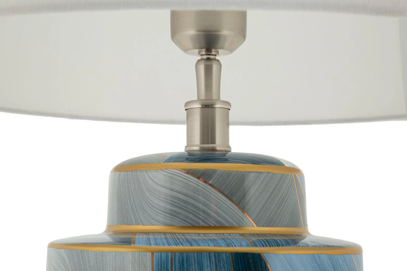 Lampada da tavolo in ceramica blu elegante cm ø 40x64 - Image 2