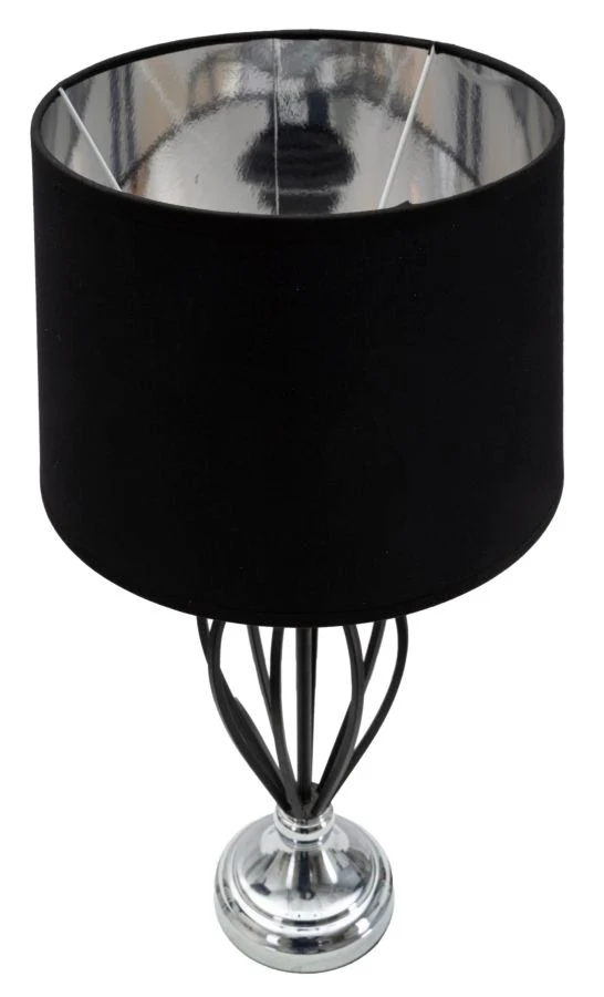 Lampada da Tavolo Elegante Darky Silver Ø 28 cm - Altezza 56 cm - Image 2