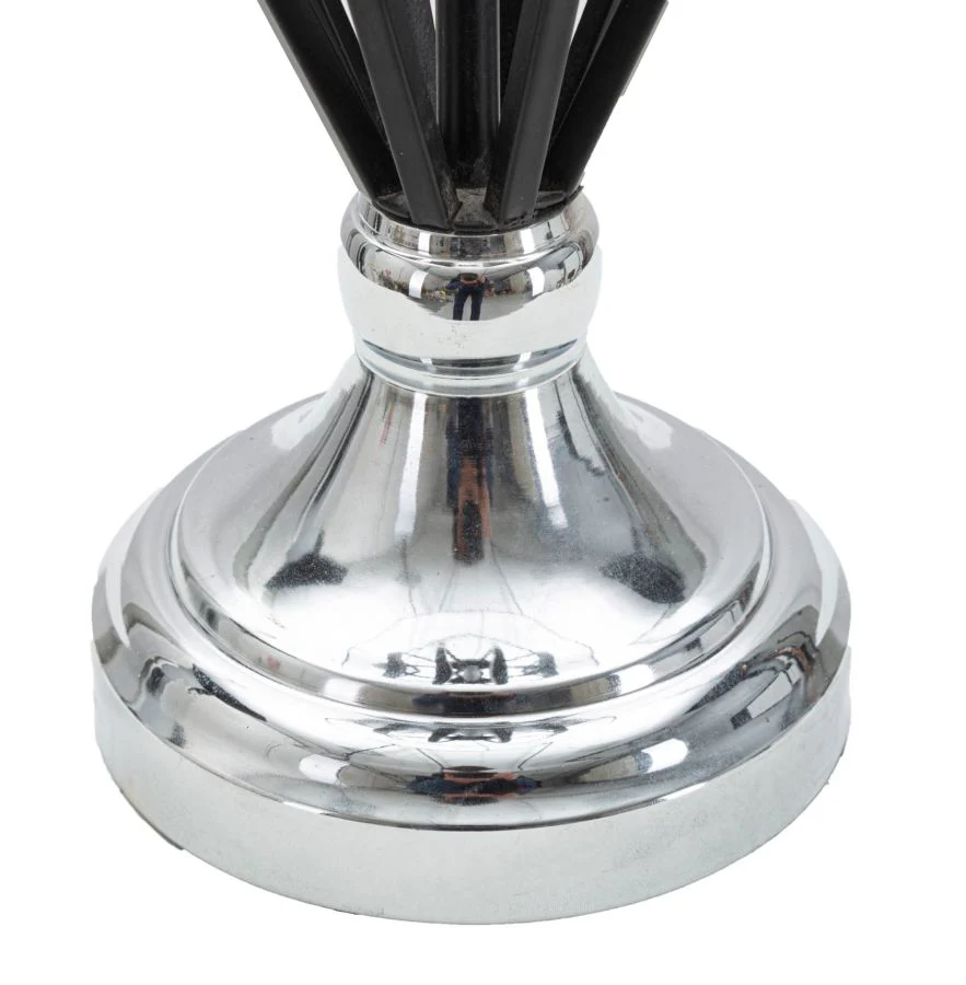 Lampada da Tavolo Elegante Darky Silver Ø 28 cm - Altezza 56 cm - Image 5