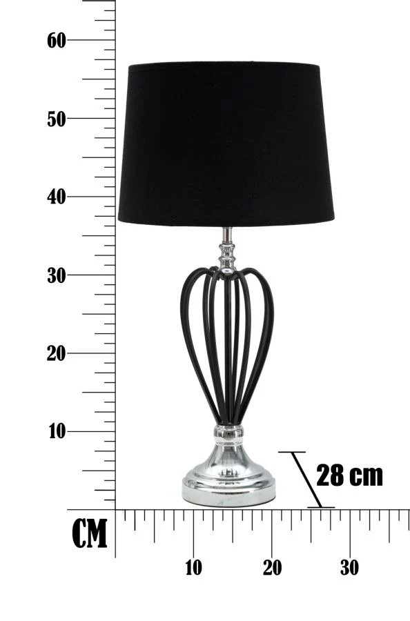 Lampada da Tavolo Elegante Darky Silver Ø 28 cm - Altezza 56 cm - Image 7