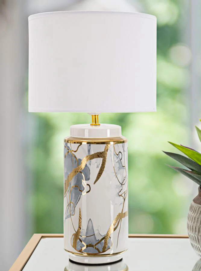 Lampada da tavolo glam astratta nera ø 25x48 cm - Image 4