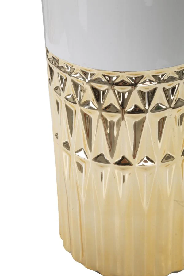 Lampada da Tavolo Elegante Glam con Paralume Bianco Ø 30x48,5 - Image 3
