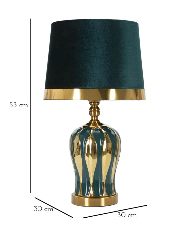 Lampada da Tavolo Elegante Blu e Oro ø 30x53 cm - Image 6