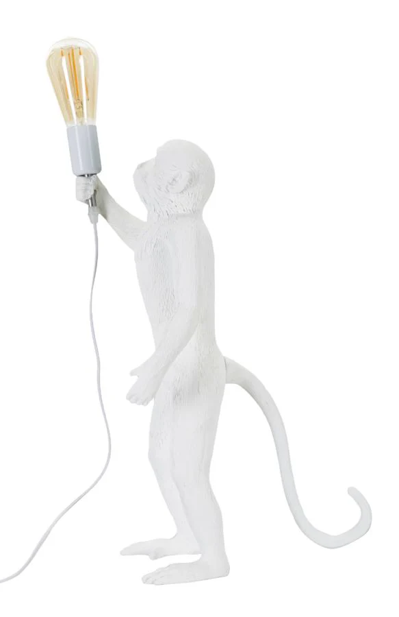 Lampada da tavolo Monkey in resina bianca cm ø 26x34x55 - Image 2
