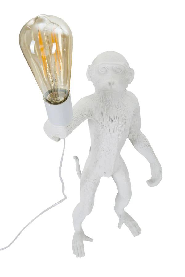 Lampada da tavolo Monkey in resina bianca cm ø 26x34x55 - Image 3