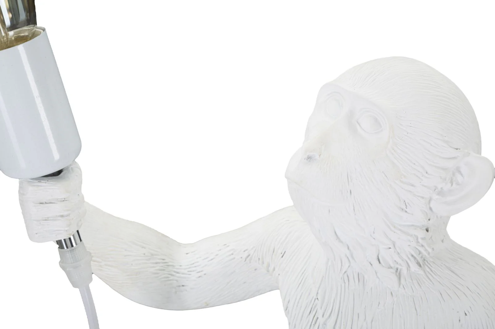 Lampada da tavolo Monkey in resina bianca cm ø 26x34x55 - Image 4