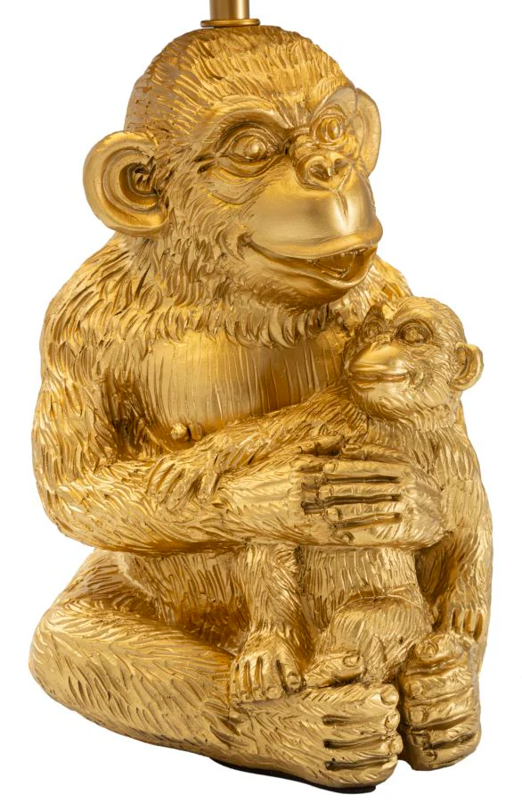 Lampada da tavolo Monkey Mum con design creativo e paralume in tessuto nero cm ø 30x49 - Image 2