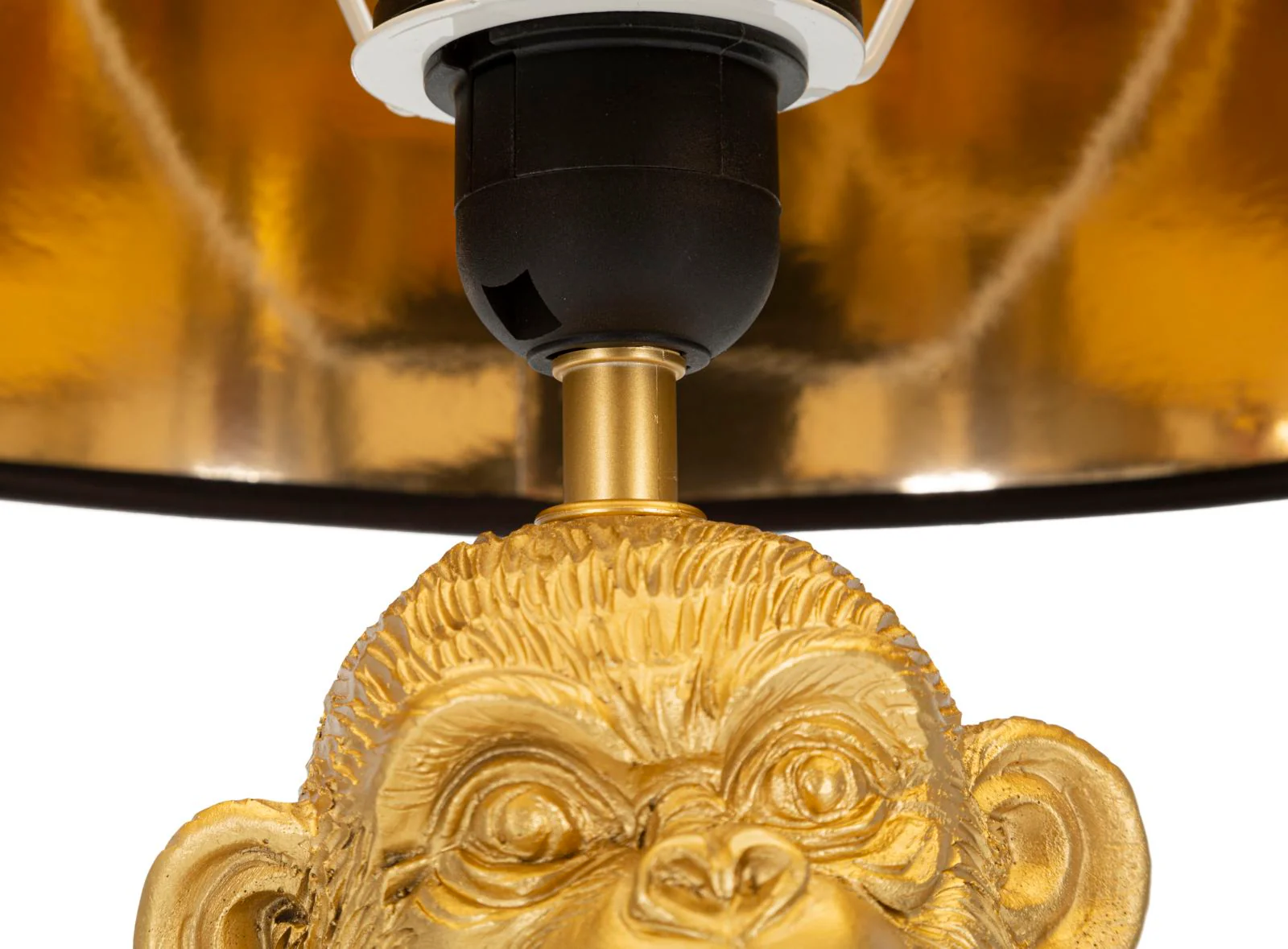 Lampada da tavolo Monkey Mum con design creativo e paralume in tessuto nero cm ø 30x49 - Image 4