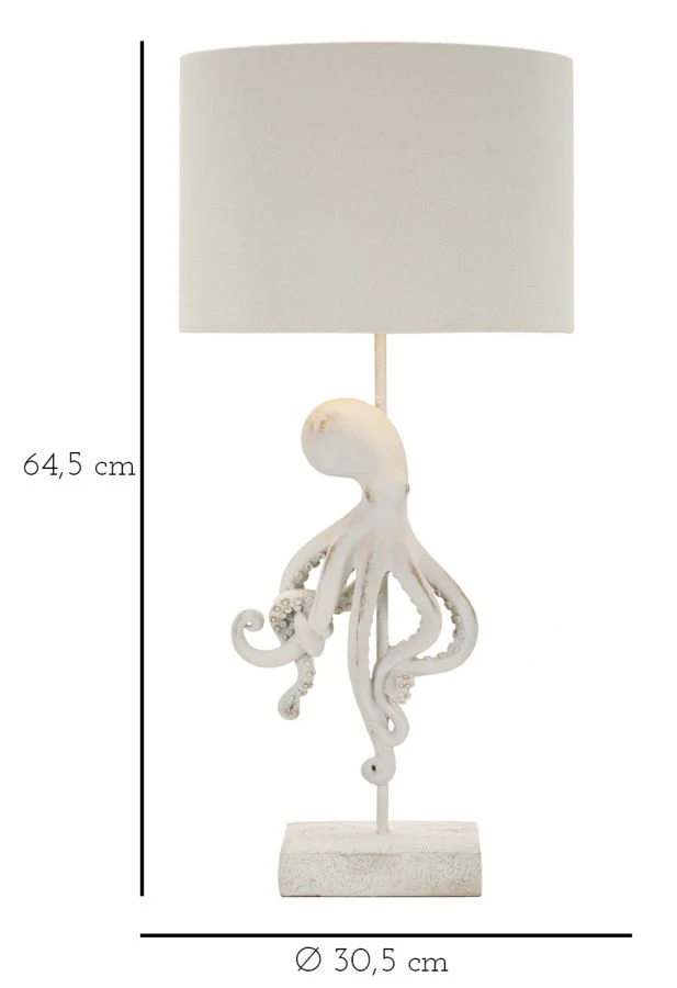 Lampada da Tavolo Octopus Bianca Design Moderno cm ø 30,5x64,5 - Image 6