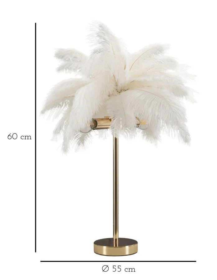 Lampada da Tavolo Elegante Palm Bianca 40 cm Ø x 55 cm - Image 6